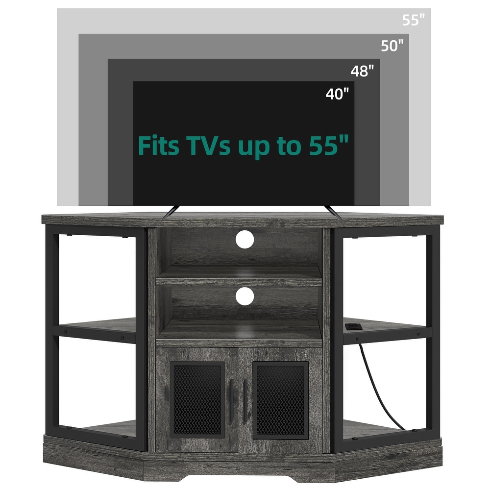 Moasis Farmhouse Corner TV Stand for TVs up to 55\