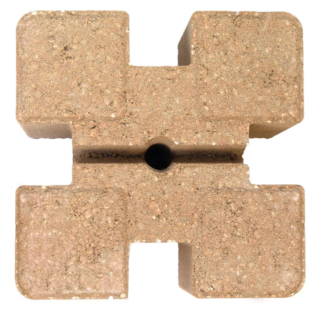 Oldcastle 7.5 in. x 7.5 in. x 5.5 in. Tan Brown Concrete Planter Wall Block 16202336