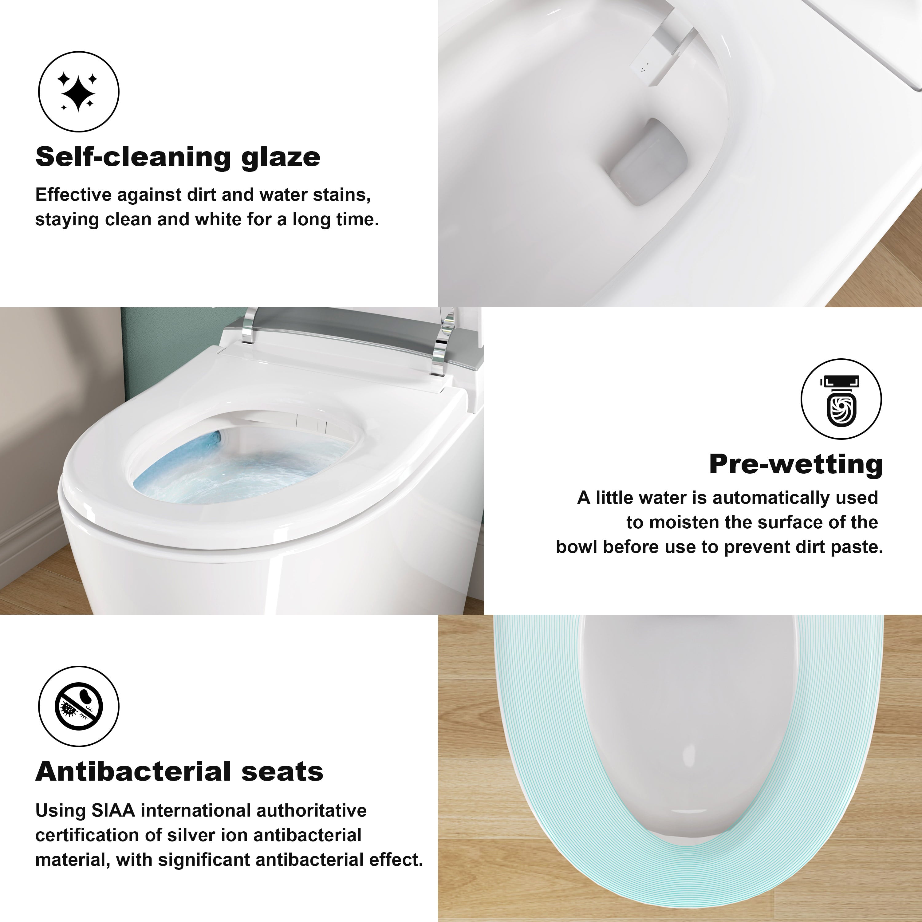 HOROW Smart Toilet with Heated Seat, Warm Water Wash, Night Light, LED Display, One Piece Elongated Tankless Toilet with Bidet for Bathrooms