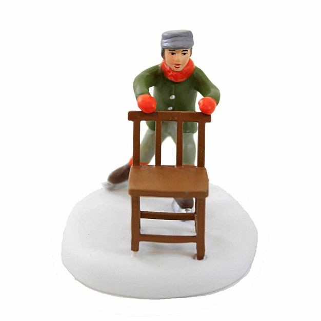 Department 56 Villages Old School Skating Hack One Accessory 2 25 Inches Pond Snow Wooden Chair 6011387 Porcelain Multicolored