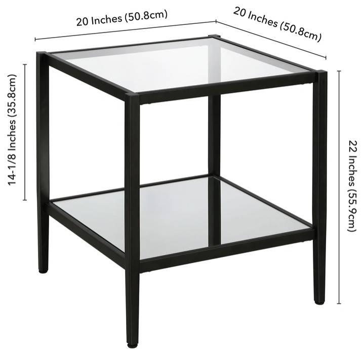 Henn ampHart 20 quotBlackened Bronze Metal/Glass Side Table   Transitional   Side Tables And End Tables   by Homesquare  Houzz