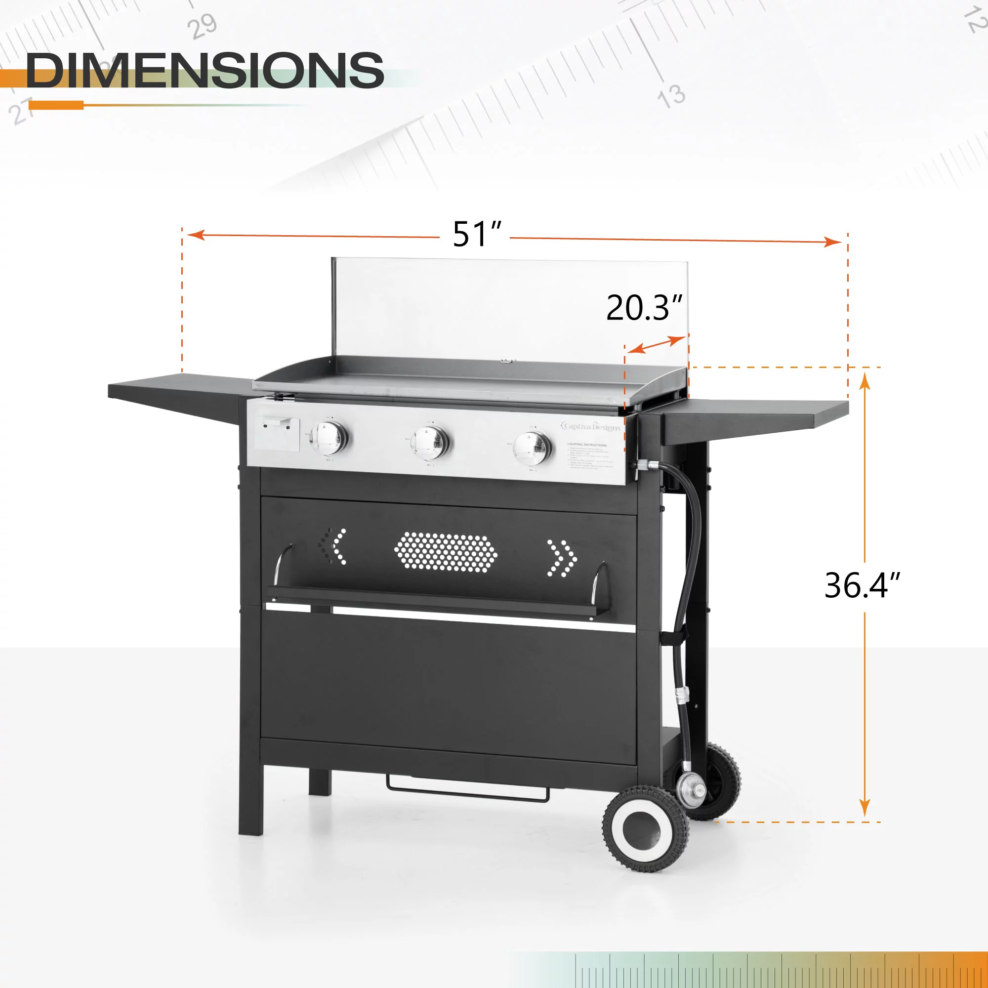 Sophia and William 3-Burners Gas Griddle Portable Flat Table Top BBQ Grill 33，000 BUT