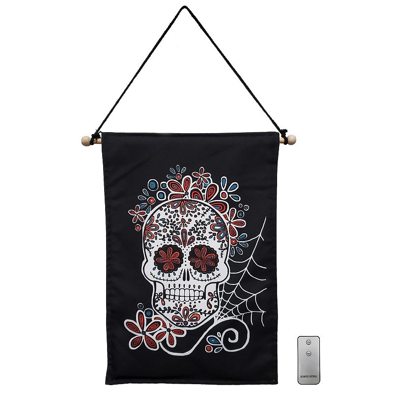 Sugar Skull LED Indoor / Outdoor Wall Decor and Remote 2-piece Set