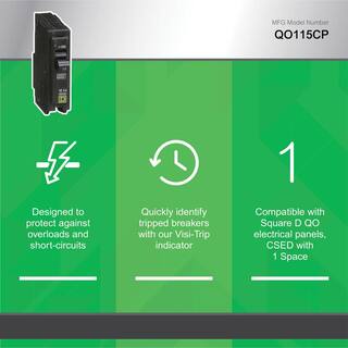 Square D QO 15 Amp Single-Pole Circuit Breaker(QO115CP) QO115CP