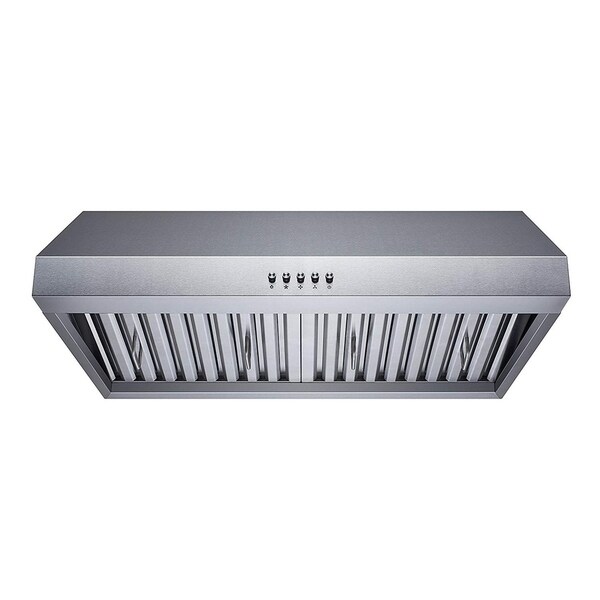 Winflo 30 in. 298 CFM Ductecd Stainless Steel Under Cabinet Range Hood with Baffle Filters