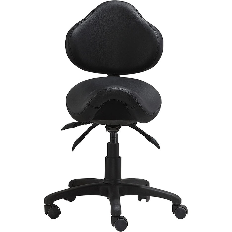 Ergonomic Adjustable Tilt Saddle Stool Chair With Back Support Home Office Exam Waiting Rooms Desk Dentistry Doctor