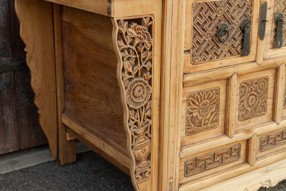 Finely Carved Asian Money Chest   Traditional   Accent Chests And Cabinets   by De cor  Houzz