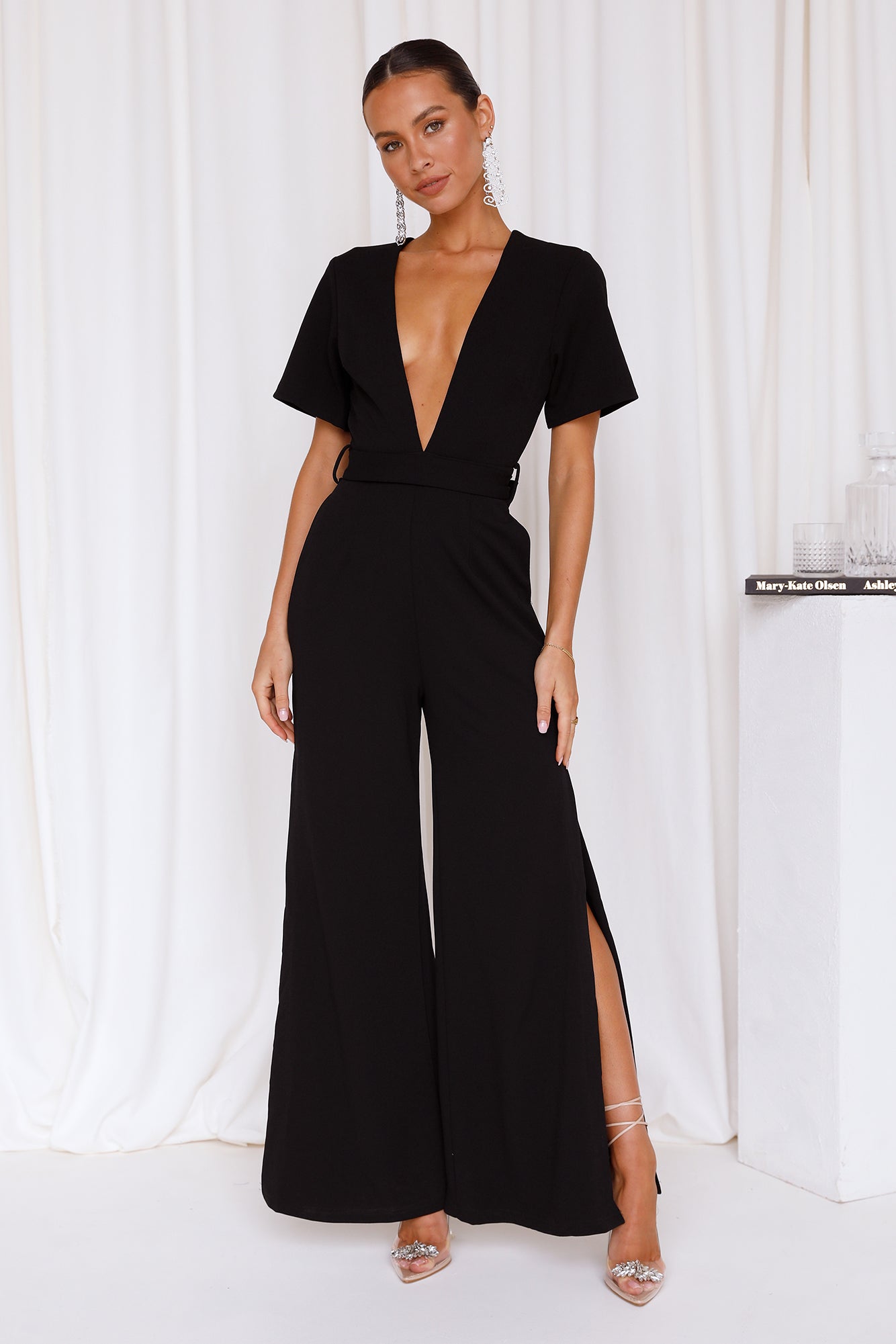 Whisper Softly Jumpsuit Black