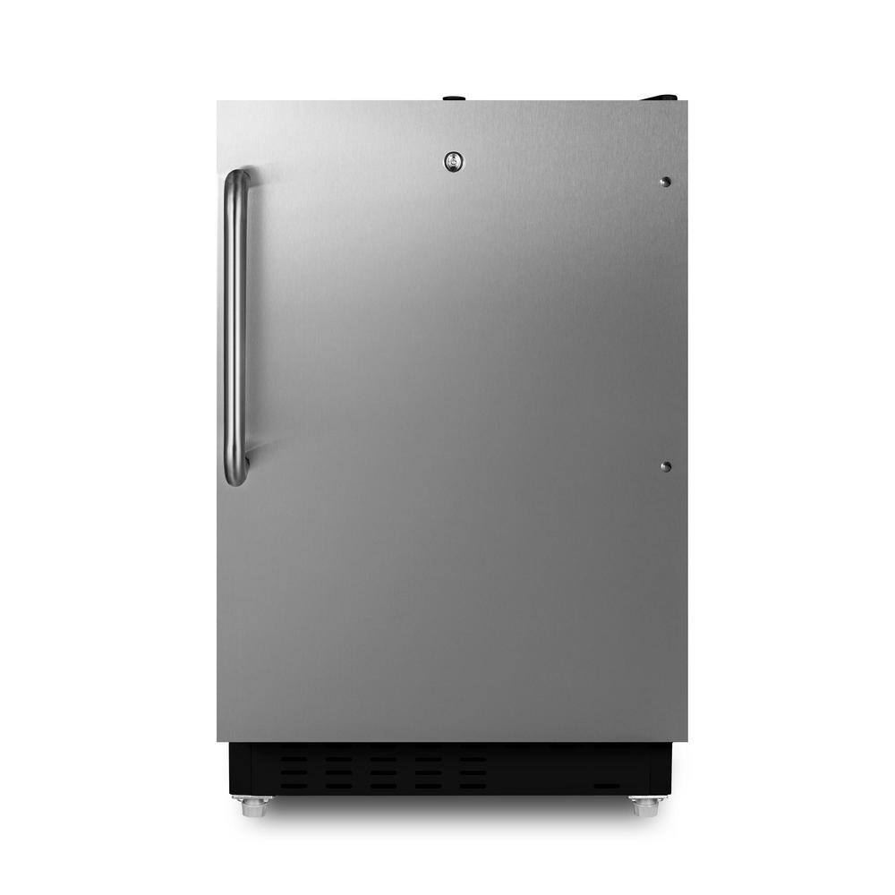 Summit Appliance 20 in. 2.68 cu. ft. Mini Refrigerator in Stainless Steel with Freezer ADA Compliant ALRF49BSSTB