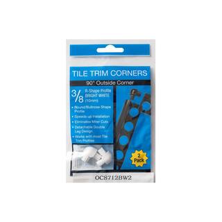 TrimMaster Black 38 in. Bullnose Outside Corner Tile Edging Trim OC8712BL2