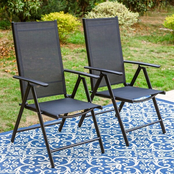 7/9Piece Patio Dining Set，1X Expandable Table，6/8 Folding Textilene Chairs