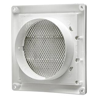 Lambro 4 in. White Plastic Air Intake Louver Vent 604W