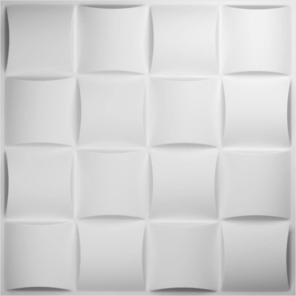 Ekena Millwork 19 58W x 19 58H Baile EnduraWall Decorative 3D Wall Panel Covers 133.73 Sq. Ft. (50-Pack for 133.73 Sq. Ft.) WP20X20BAWH-CASE-50