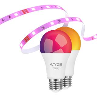 WYZE Lighting Kit 16.4 ft. Smart Plug-In Integrated LED Strip Light  2 A19 Color Bulbs  App Control WLPSLKB