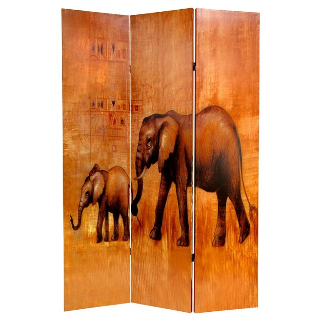 Giraffe amp Elephant Double Sided Room Divider Oriental Furniture