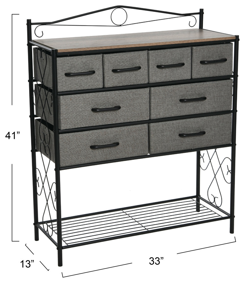 Dresser Table  8 White Drawers  Shoe Shelf White  Scandinavian White Top   Mediterranean   Dressers   by Household Essentials  Houzz