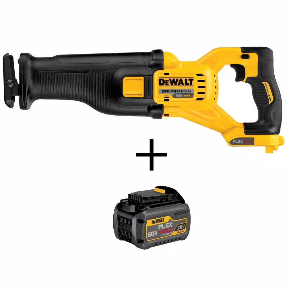 DEWALT FLEXVOLT 60-Volt MAX Cordless Brushless Reciprocating Saw with (1) FLEXVOLT 6.0Ah Battery and#8211; XDC Depot