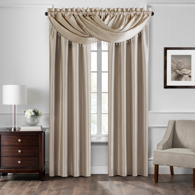 Colette Faux Silk Blackout Single Window Curtain Panel Elrene Home Fashions