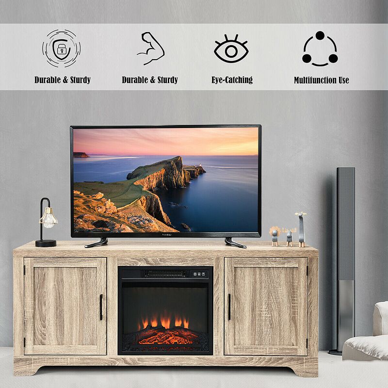 65 Inch Media Component Tv Stand With Adjustable Shelves