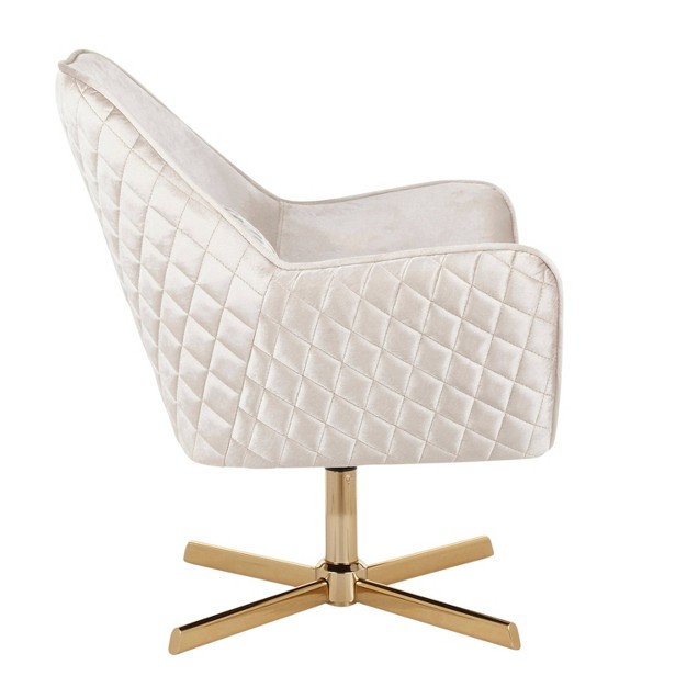 Diana Contemporary Lounge Chair Gold cream Velvet Lumisource