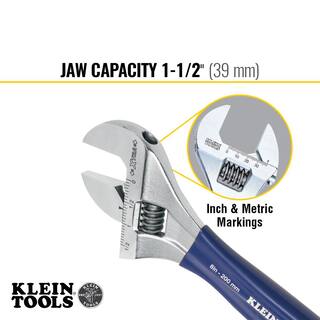 Klein Tools 1-12 in. Extra Wide Jaw Adjustable Wrench D509-8