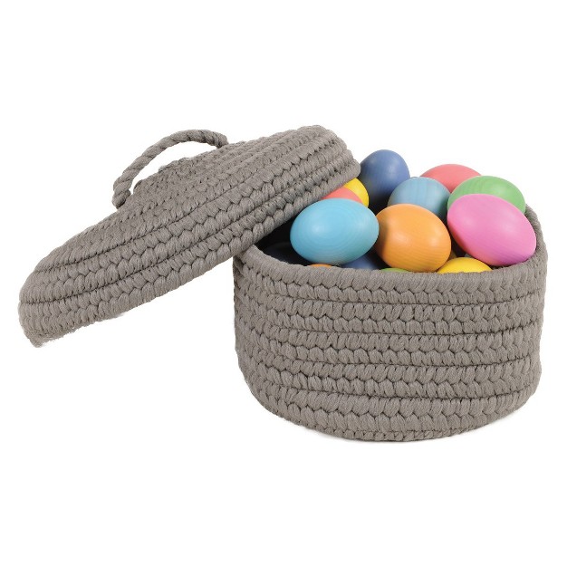 Colonial Mills Peek a boo Basket And Lid Grey