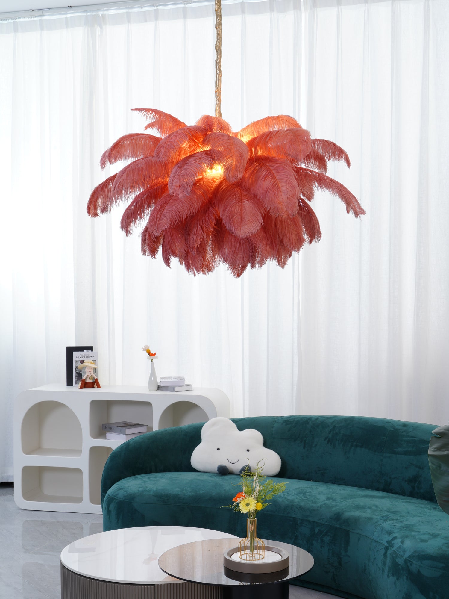 Ostrich Feather Chandelier