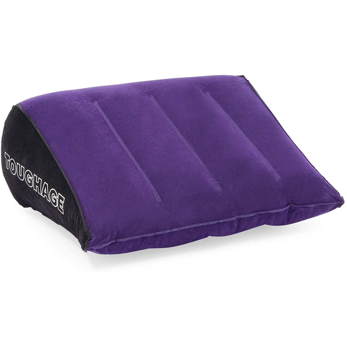 Inflatable Wedge Pillow for Acid Reflux， Triangular Lumber for Bed Sleeping， Purple， 17 x 14 x 7.5 in