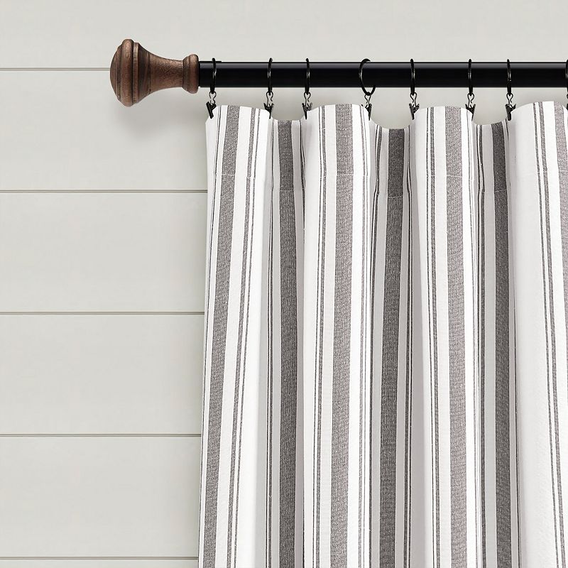 Lush Decor Farmhouse Stripe Yarn Dyed Set of 2 Window Curtain Panels