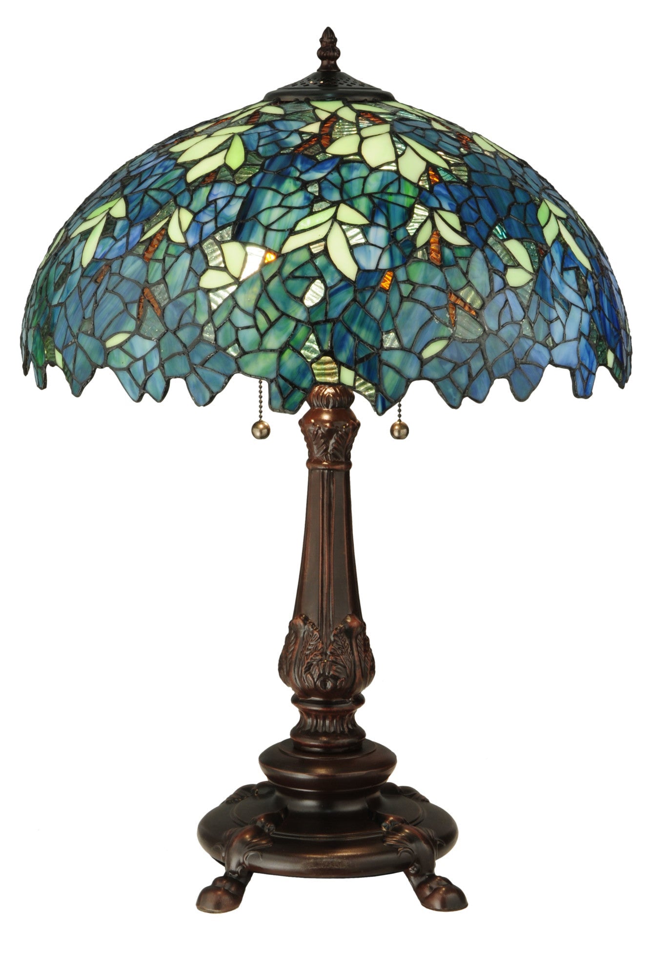 Meyda  124815 Nightfall Wisteria 2 Light 26" Tall Hand-Crafted Table Lamp -