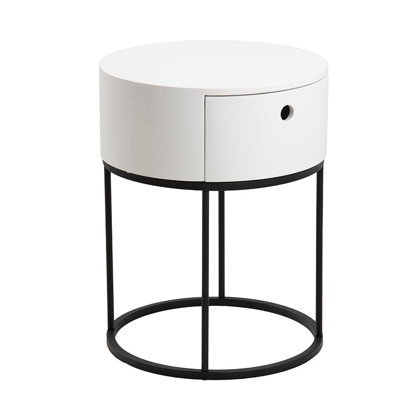 POLON Bedside Table 40cm - White & Black