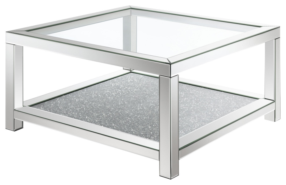 Valentina Rectangular Coffee Table With Glass Top Mirror   Modern   Coffee Tables   by Modon  Houzz