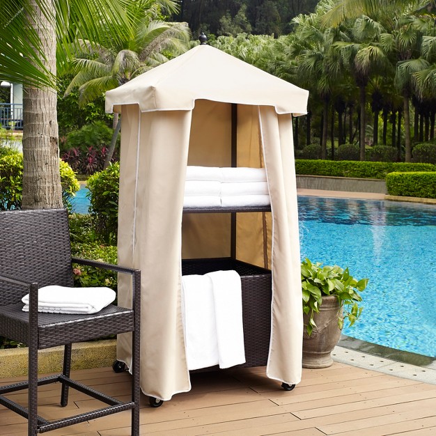 Palm Harbor Outdoor Wicker Towel Valet Crosley