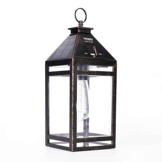 Solar Led Portable Hanging Outdoor Lantern Black Techko Maid