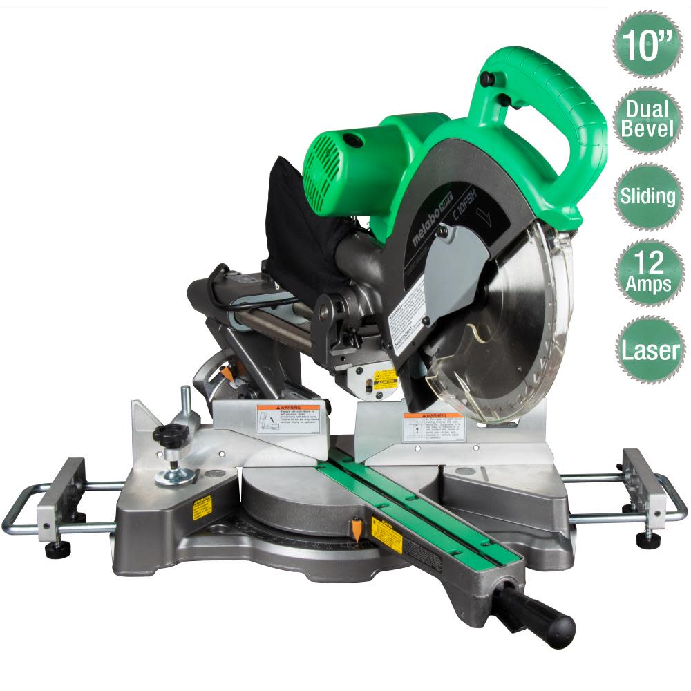 metaboHPT 10 Sliding Compound Miter Saw with Laser