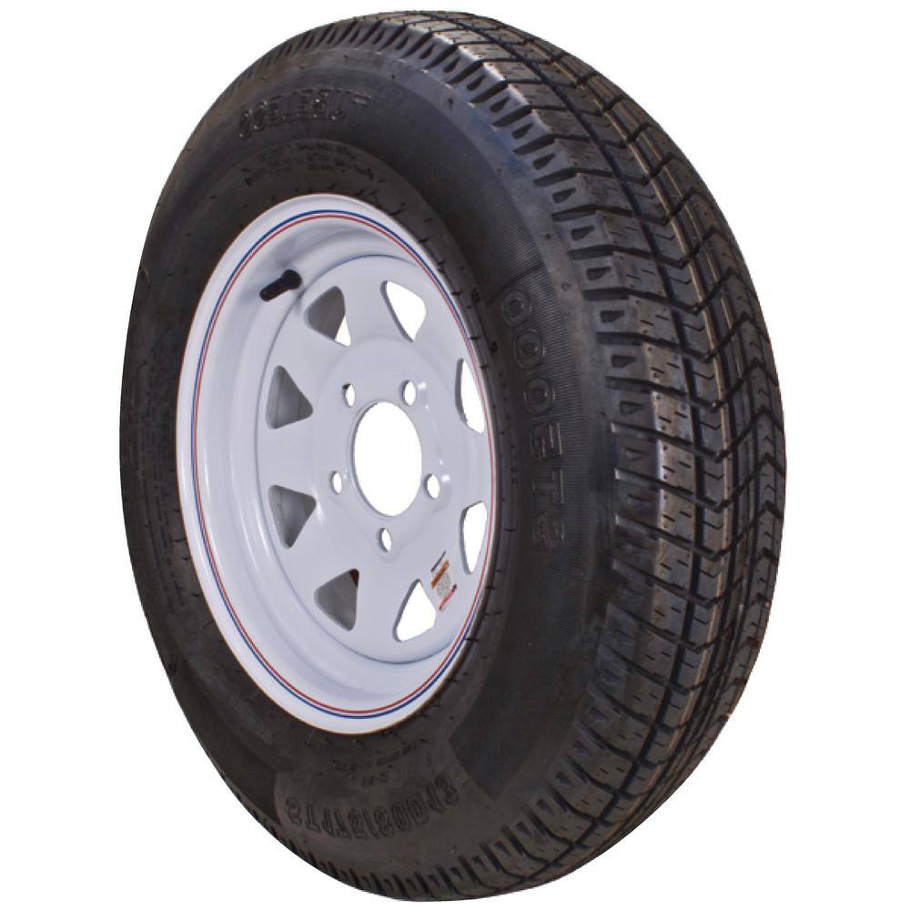 LOADSTAR ST21575R-14 KR03 Radial 1870 lb. Load Capacity White with Stripe 14 in. Radial Tire and Wheel Assembly 32181