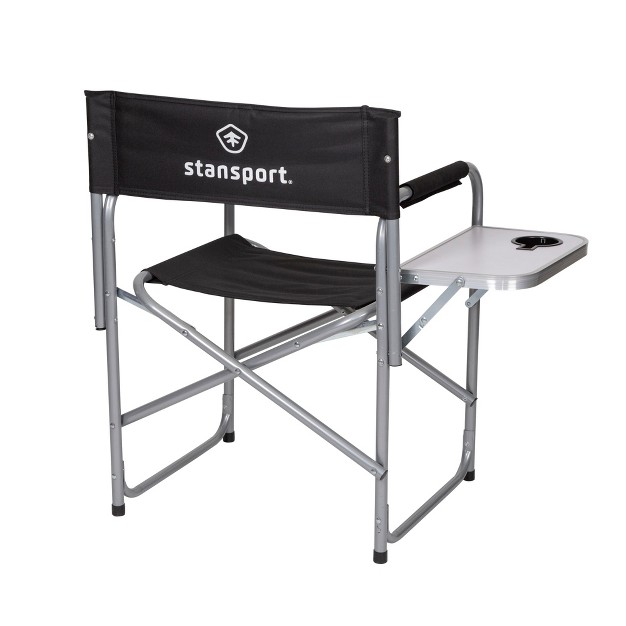 Stansport Folding Director x27 s Chair With Side Table