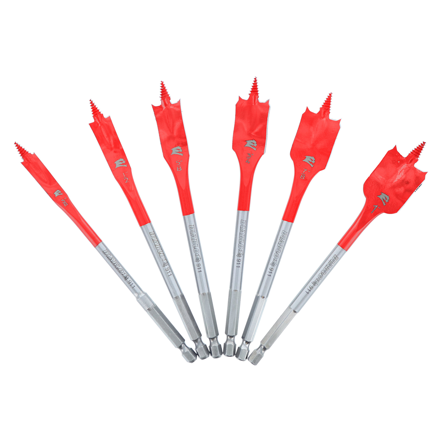 Diablo SPEEDemon 6 in. L High Speed Steel Spade Bit Set 6 pc