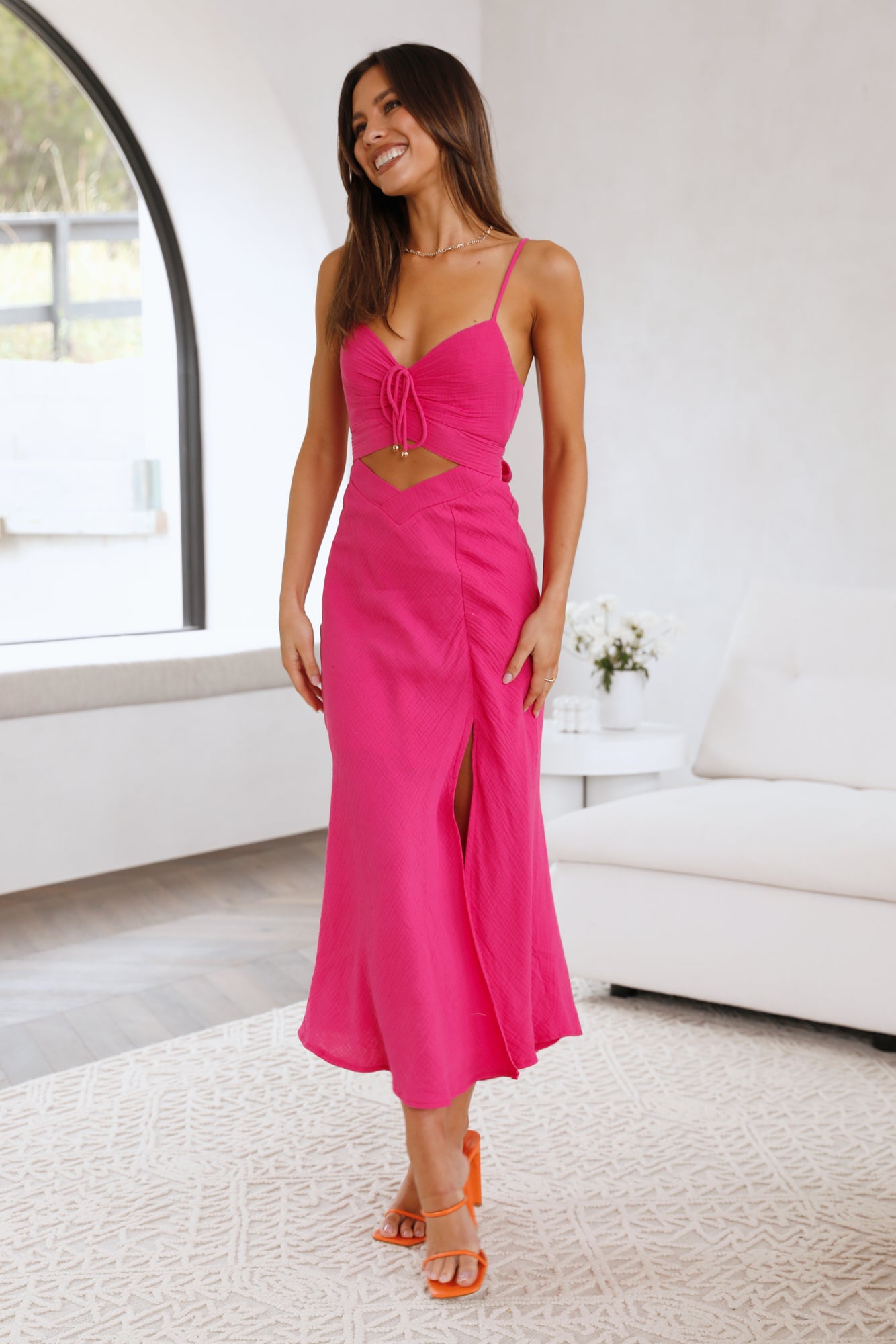 Barbie Doll Maxi Dress Hot Pink