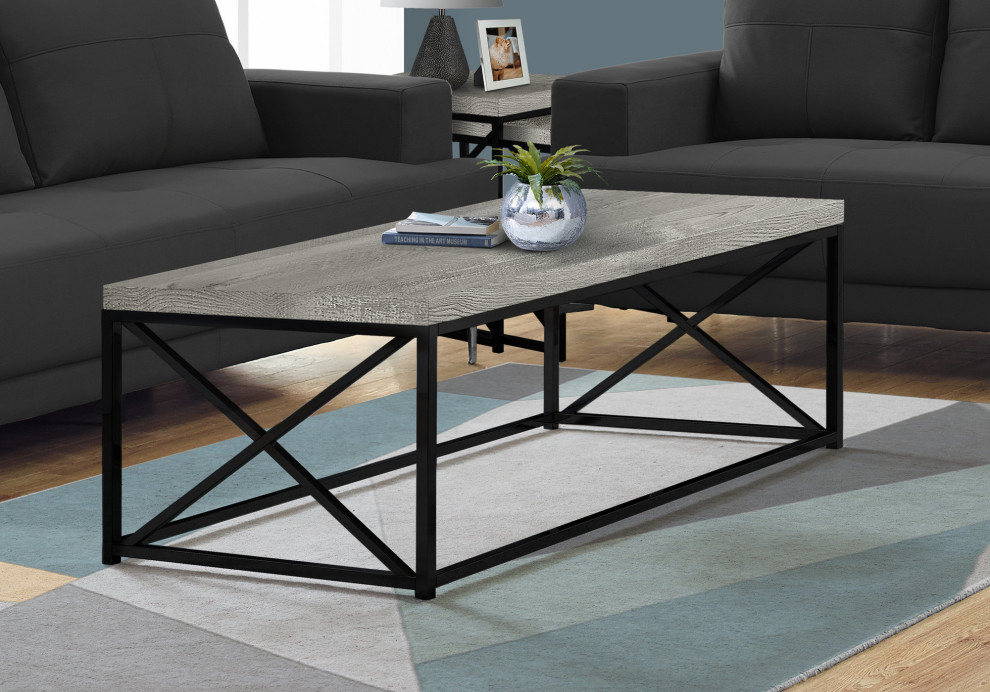 Coffee Table Accent Cocktail Rectangular Living Room 44 quotL Metal Brown   Industrial   Coffee Tables   by Monarch Specialties  Houzz