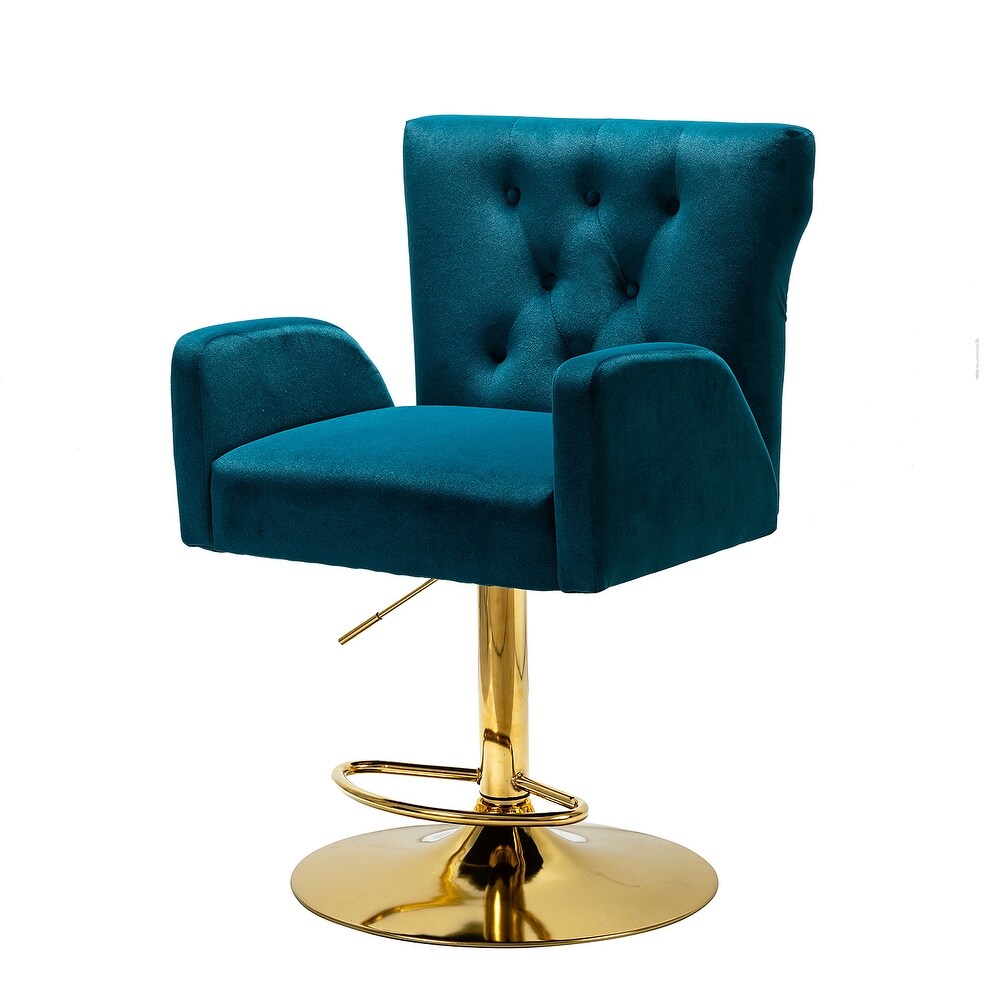 Loreto Modern Tufted Velvet Swivel chair with Adjustable Height by HULALA HOME