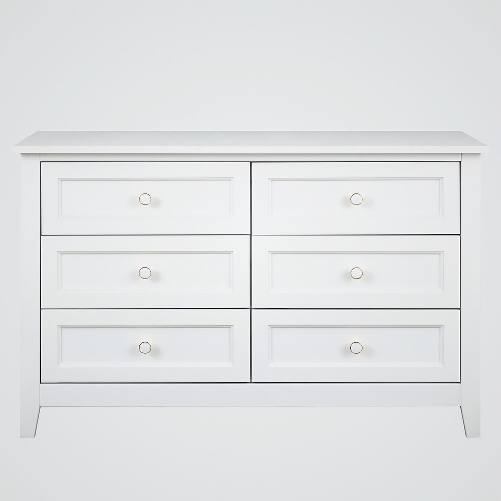 Solid Wood spray painted 6 drawer dresser