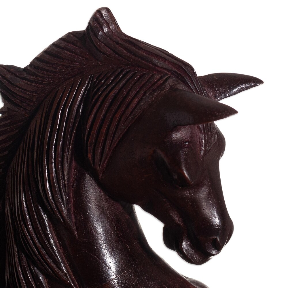 Novica Handmade Mythic Horse Pegasus Cedar Sculpture