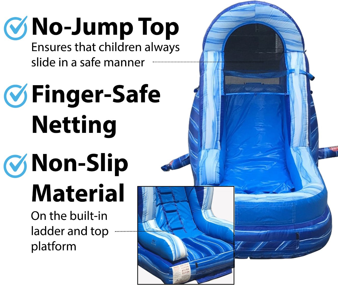 TentandTable Commercial Inflatable Water Slide, Blue Marble with Blower, 12'