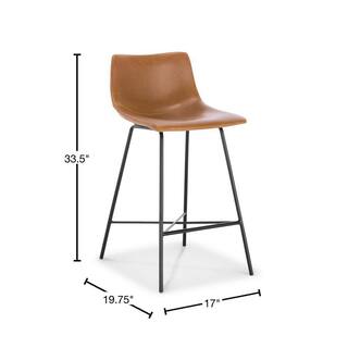 Poly and Bark Paxton 24 in. Tan Counter Stool (Set of 3) HD-CS458-03-X3