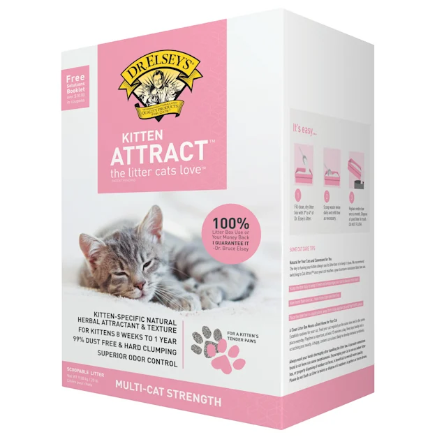 Dr. Elsey's Kitten Attract Clumping Clay Cat Litter， 20 lbs.