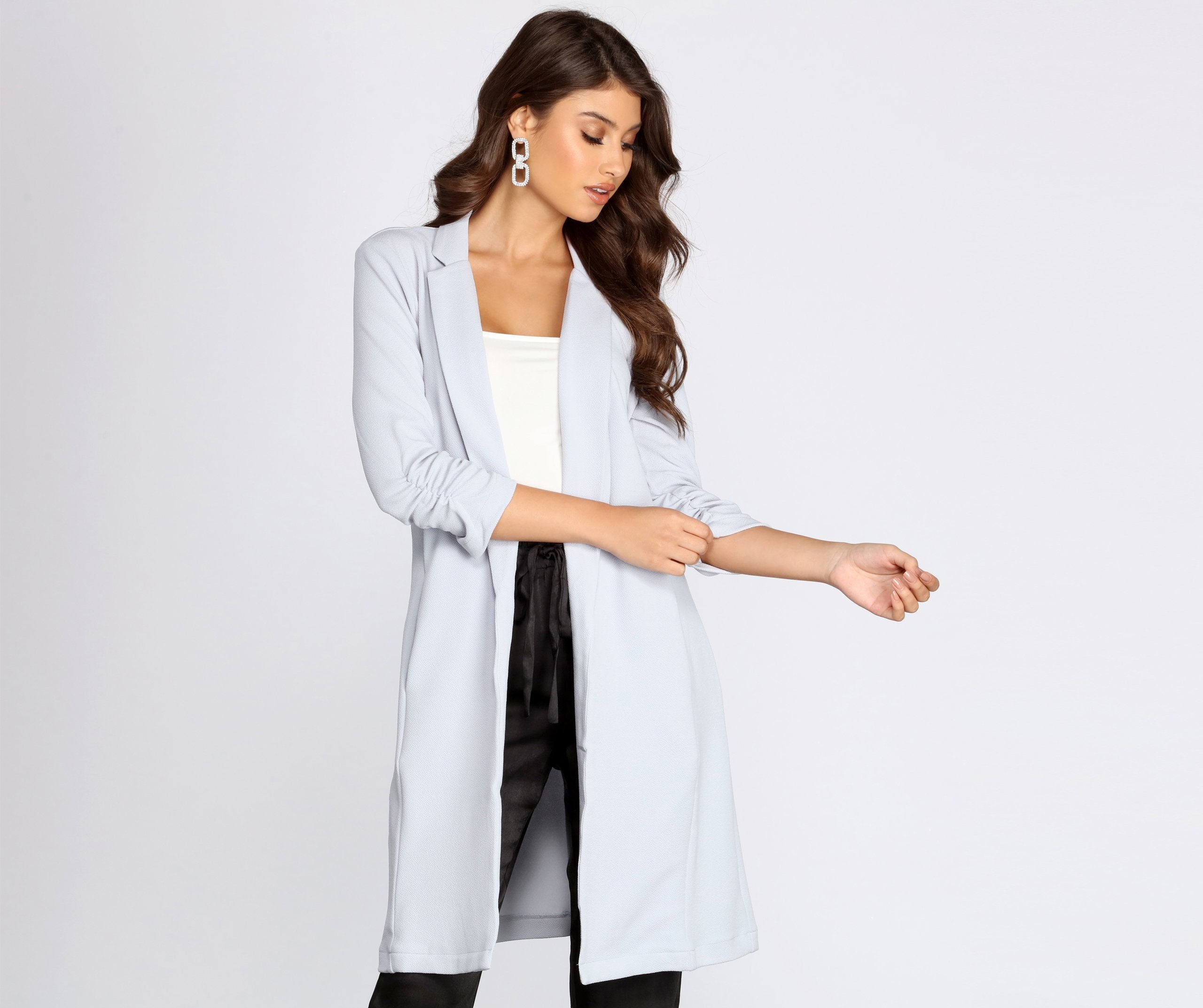 CLEARANCE - Boss Babe Crepe Longline Blazer