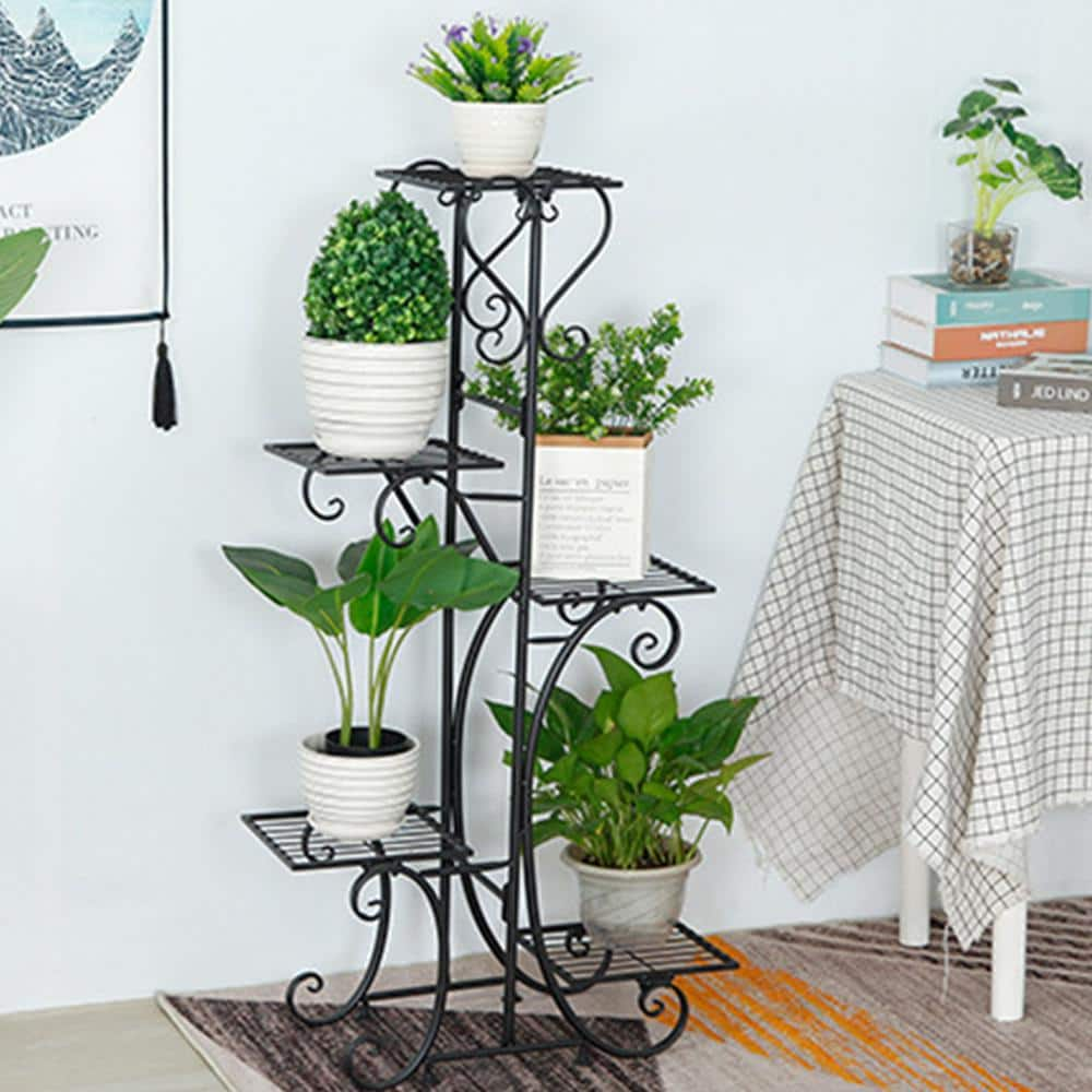 YIYIBYUS 41.73 in. Tall Metal European Style Plant Stand with 5 Trays HG-HCXLST-3225