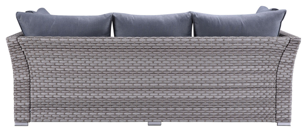 ACME Laurance Patio Sectional  ampCocktail Table in Gray Fabric Finish   Tropical   Outdoor Lounge Sets   by Acme Furniture  Houzz