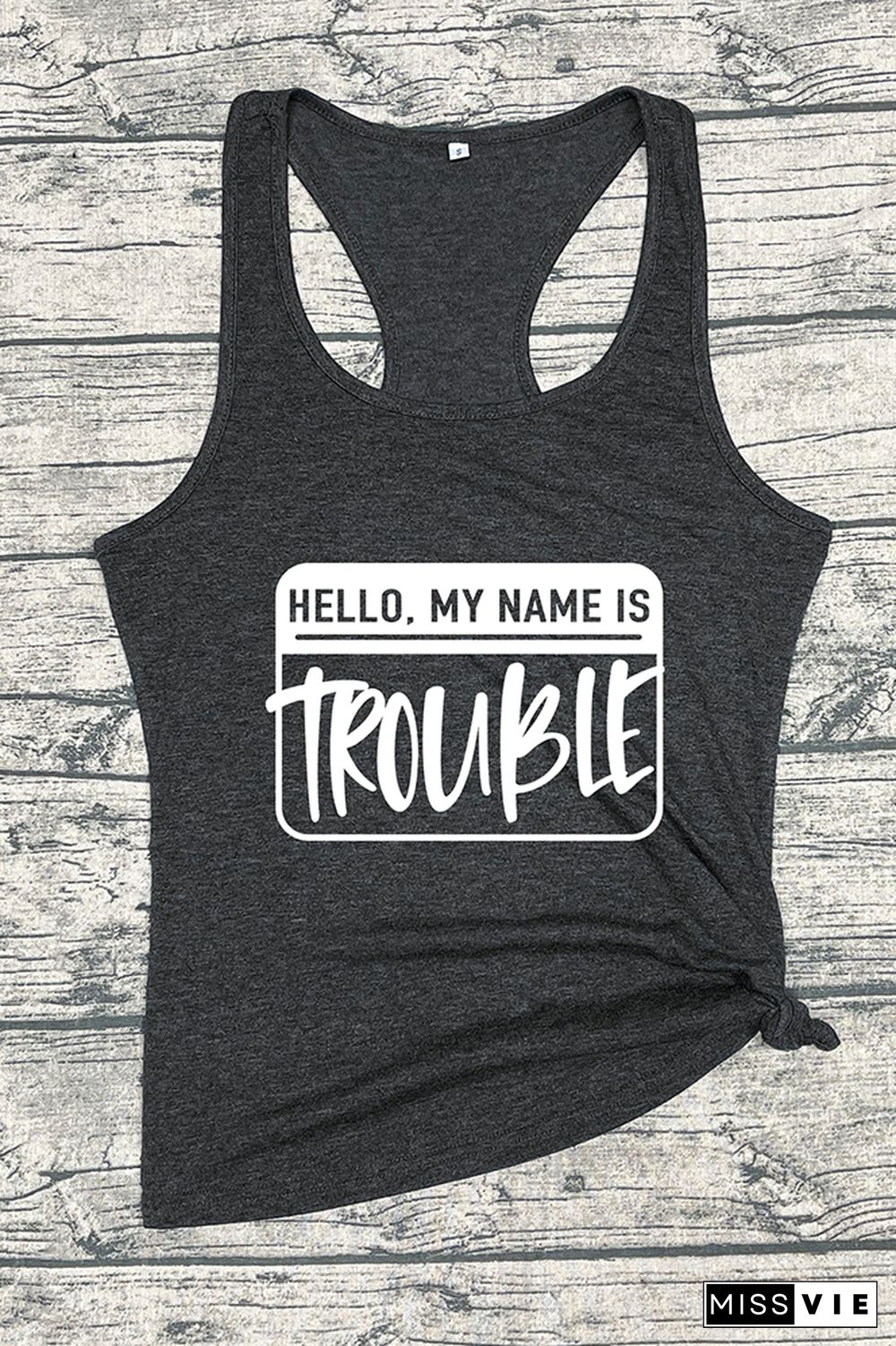 Hello My Name Is Trouble Sleeveless Tank Top Wholesale